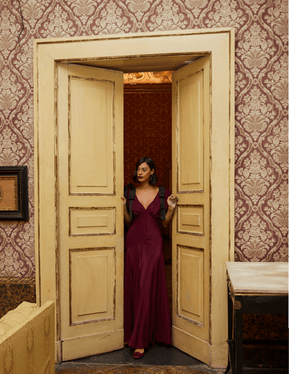 Robe à nœud Amara Mûre