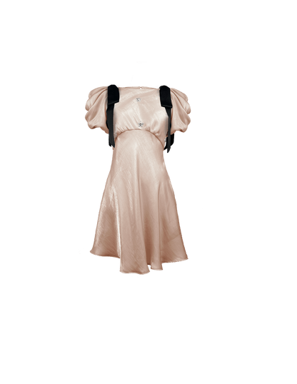 Robe Dahlia Nœud Champagne avec Étoiles
