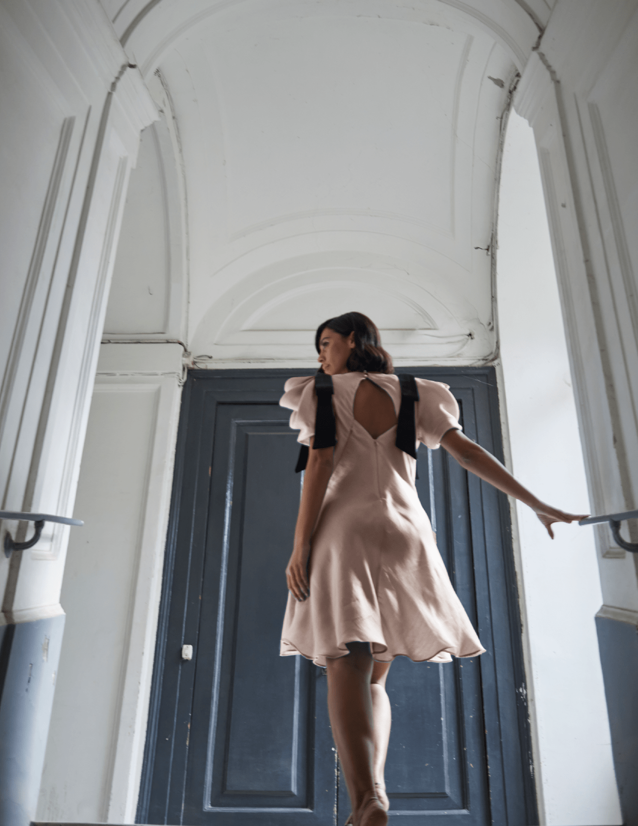 Robe Dahlia Nœud Champagne avec Étoiles