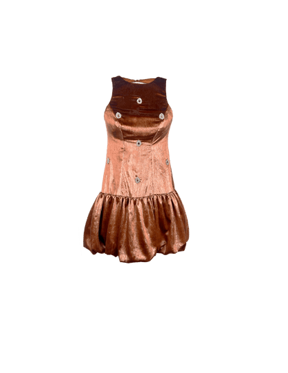 Velours bronze brodé Selestia