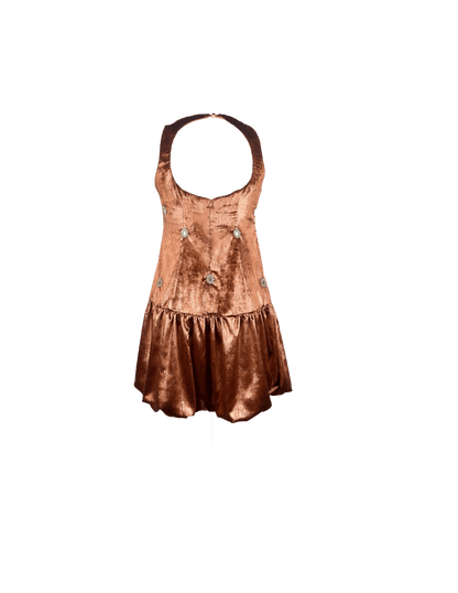 Velours bronze brodé Selestia