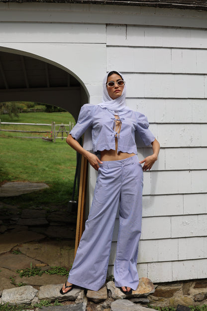 Pantalon Portofino à rayures bleues