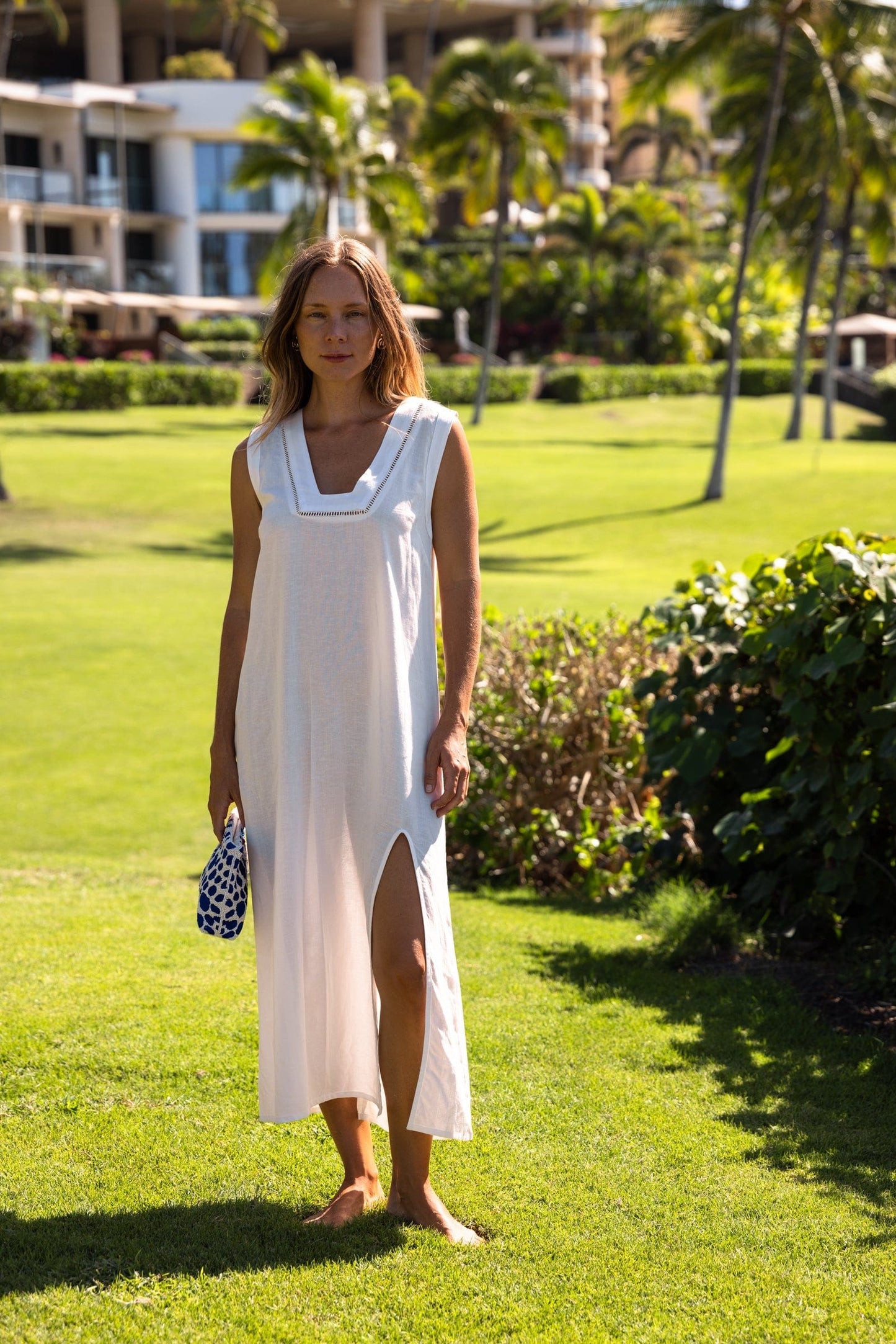 Robe mi-longue Grotta - Blanche