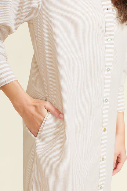 Robe Riga - Rayures beiges