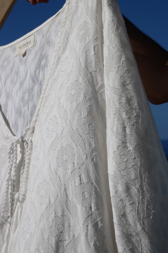 Robe Siena à manches cloche - Blanche