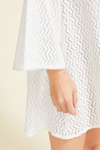 Robe Sorrento à manches cloche - Blanche