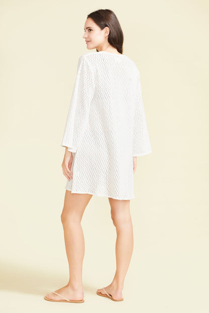 Robe Sorrento à manches cloche - Blanche