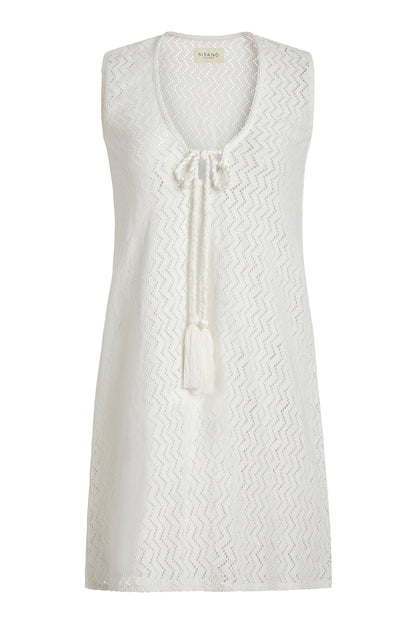 Robe courte Sorrento - Blanche