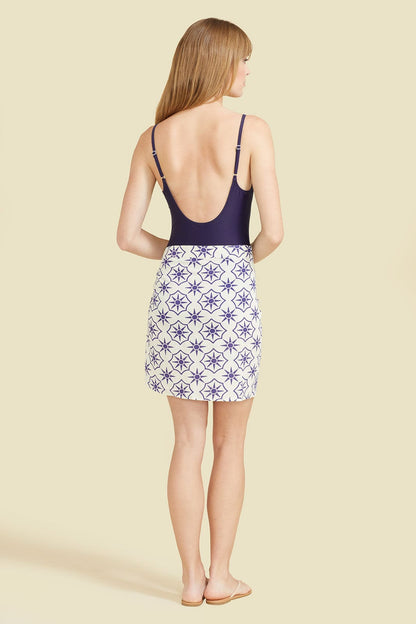Sitano x SimkinStyle Natalia Sarong - Bleu/Crème