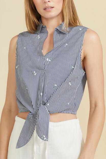 Chemise Sole - Rayures bleu marine et blanches