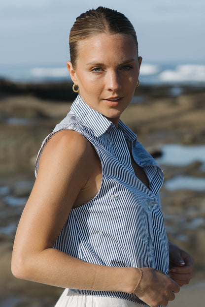 Chemise Sole - Rayures bleu marine et blanches