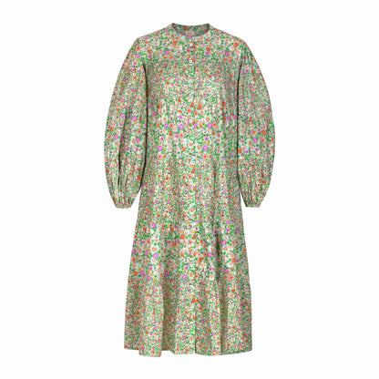 Robe Anna à fleurs de citron vert